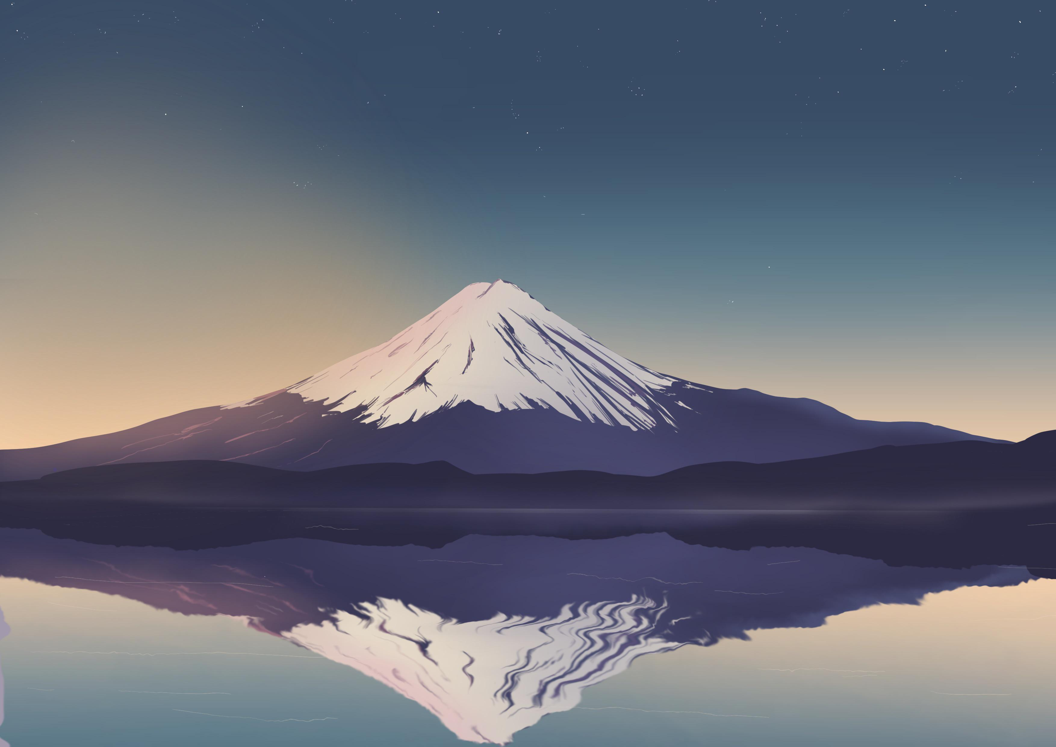 Mountain with snow