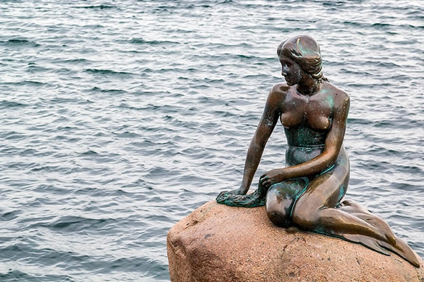 The Little Mermaid statue in Denmark