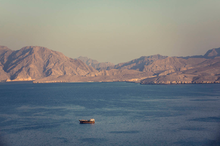 A Ship Passing Through the Strait of Hormuz