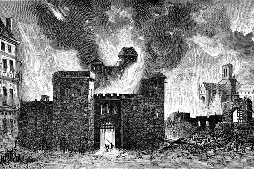Illustration of the Great Fire of London in 1666