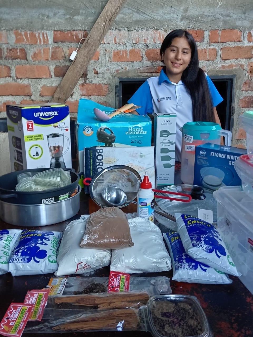 Maria Camila with products