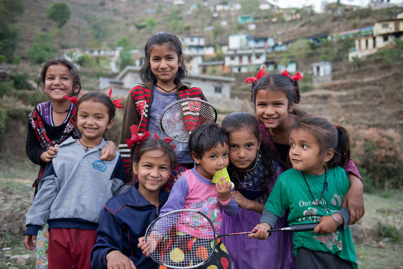 A group of children in India.