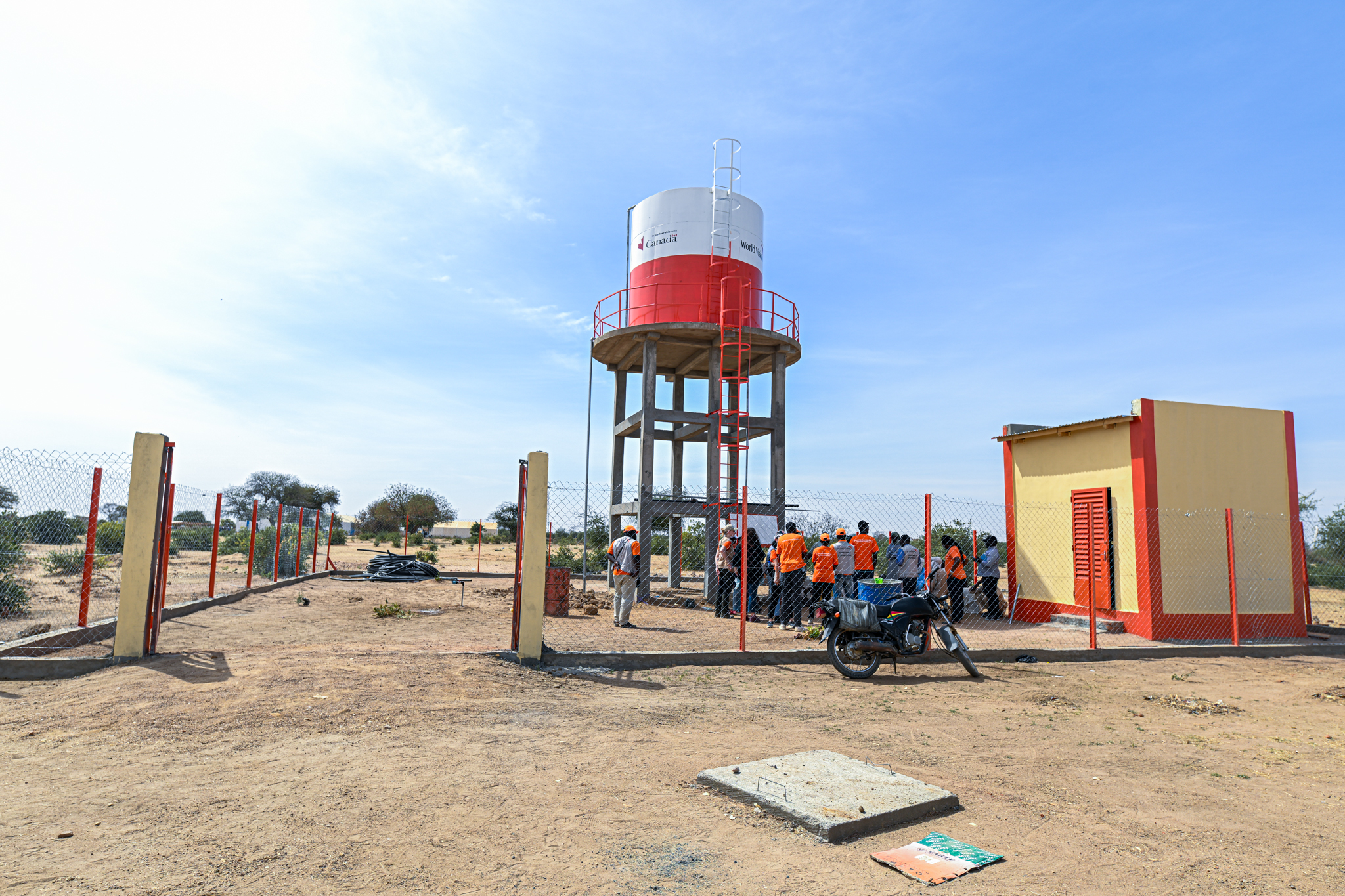 A project-supported water tank helping improve access to safe and reliable water for refugee and host communities