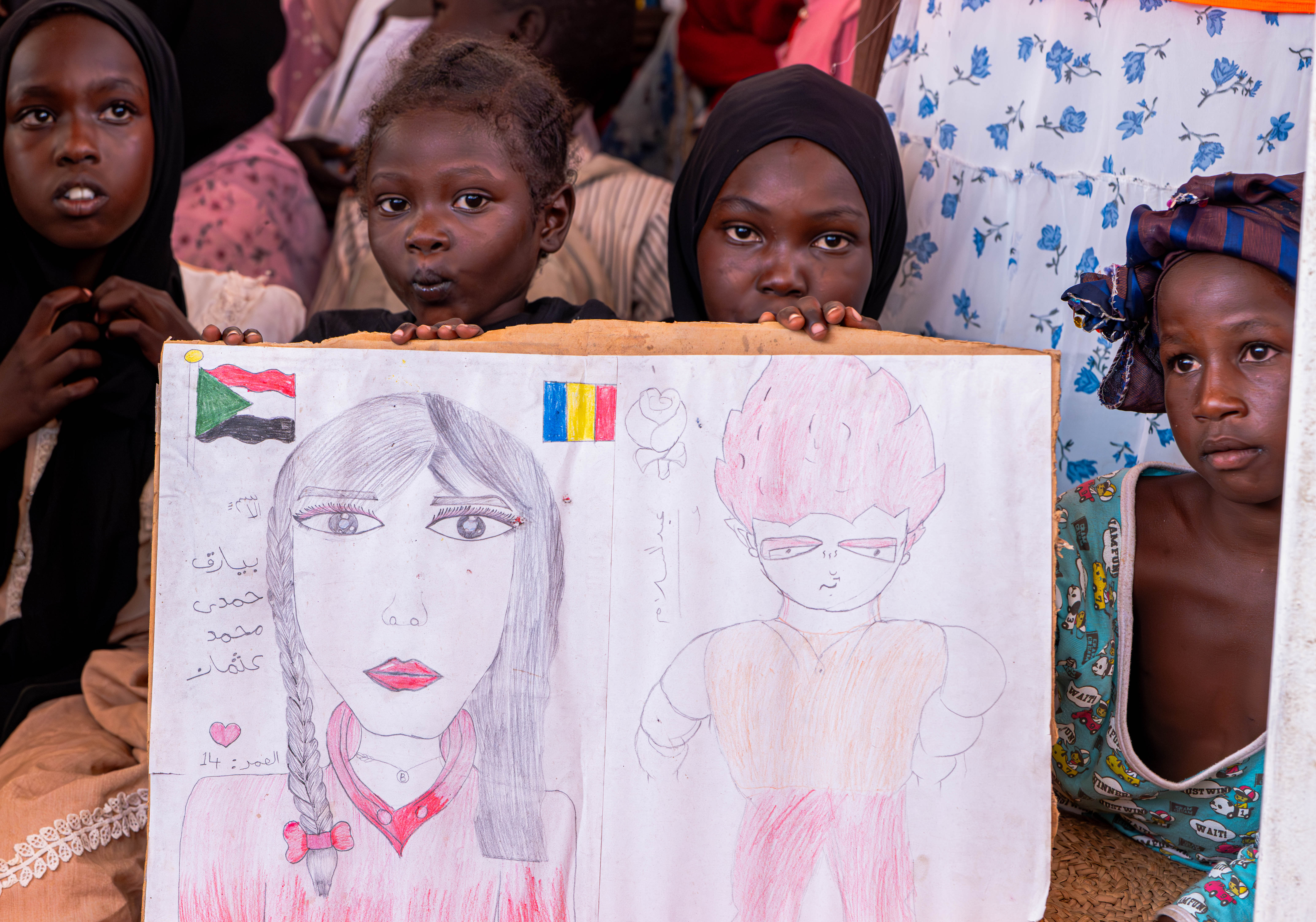 Children participating in a projected supported activity