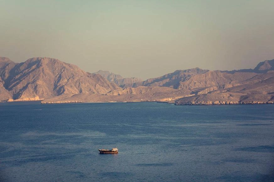 A Ship Passing Through the Strait of Hormuz