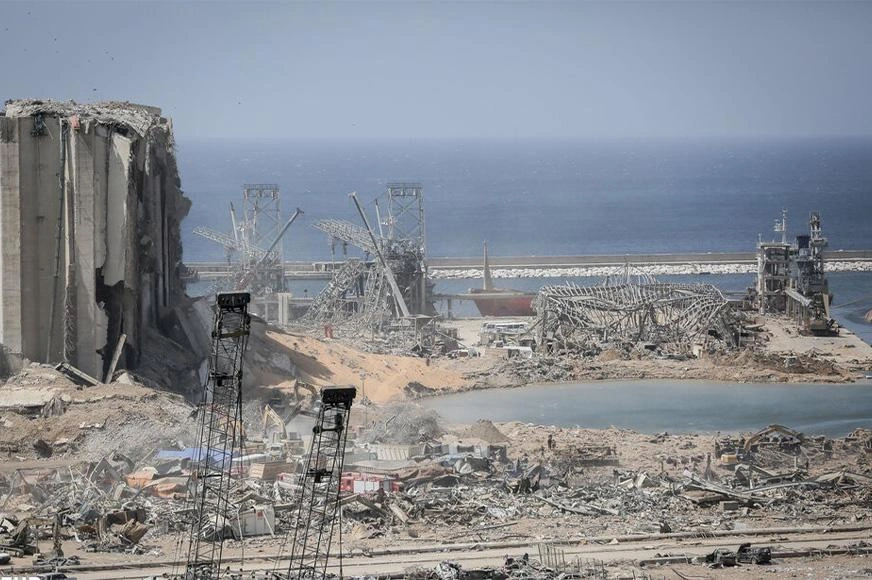 A flattened Beirut after the 2020 explosion