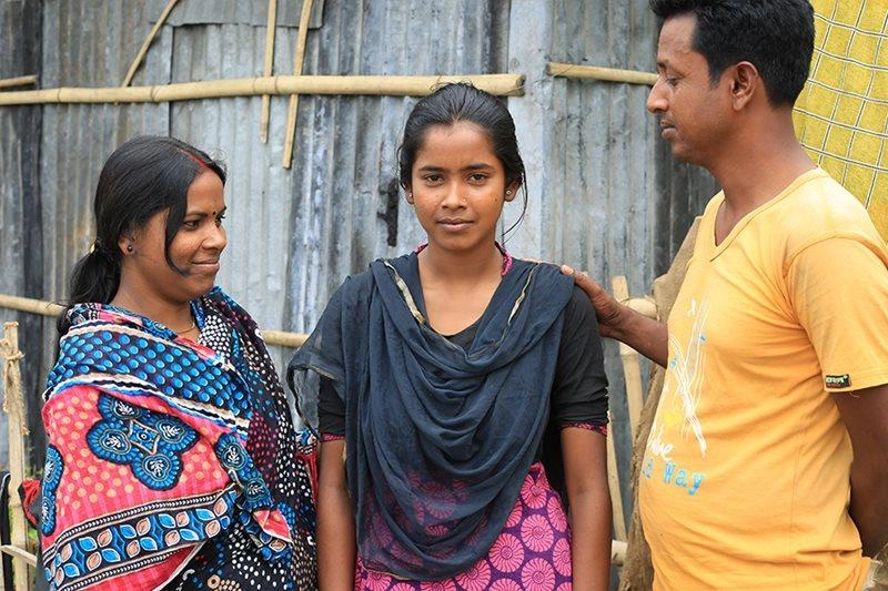 World Vision partners with families to help them understand the negative effects that early marriage can have on a young girl’s life. Nilanjona’s parents have d